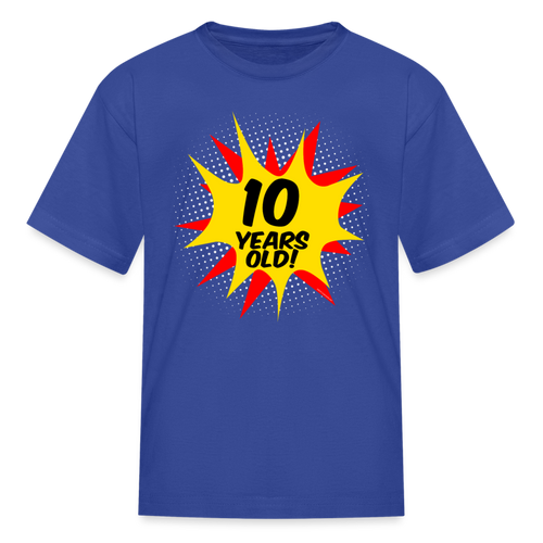 Superhero Comic Boy's Birthday T-Shirt 10 Years Old - royal blue