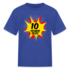 Superhero Comic Boy's Birthday T-Shirt 10 Years Old - royal blue