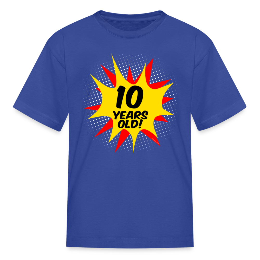 Superhero Comic Boy's Birthday T-Shirt 10 Years Old - royal blue