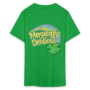 Magically Delicious 80s Vintage St Patricks Day T-Shirt - bright green