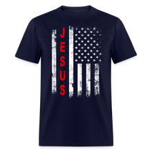 Load image into Gallery viewer, jesus shirt for men women american flag christian t shirts patriotic conservative tshirts - navy