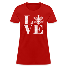 Load image into Gallery viewer, Love Snowflake Vintage Christmas T-Shirt - red