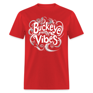 Buckeye Vibes Retro Groovy Ohio Home Buckeye State T-Shirt - red