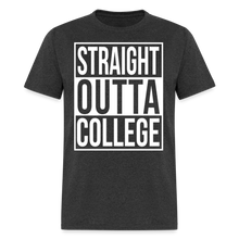 Load image into Gallery viewer, straight outta college funny movie parody graduation t shirt - heather black