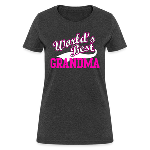 Sporty Hot Pink World's Best Grandma T-Shirt - heather black