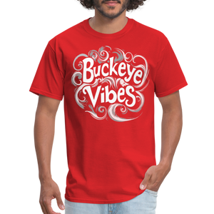 Buckeye Vibes Retro Groovy Ohio Home Buckeye State T-Shirt - red