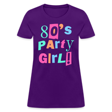 Load image into Gallery viewer, Women&#39;s 80s Party Girl 1980s Retro Costume T-Shirt - purple