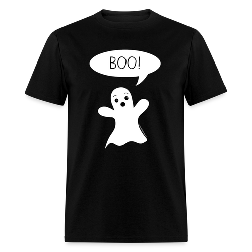 Cute Boo Ghost Halloween Shirt - black