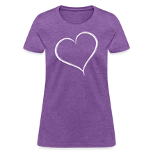 Load image into Gallery viewer, Cute Red Heart Outline Valentines Day Shirt - purple heather