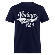 Load image into Gallery viewer, Birthday Vintage 1980 Funny 40th Birthday Swash T-Shirt - navy