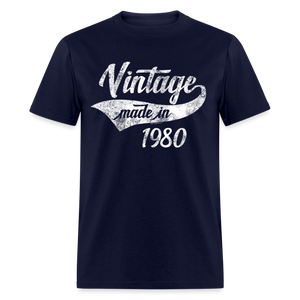 Birthday Vintage 1980 Funny 40th Birthday Swash T-Shirt - navy