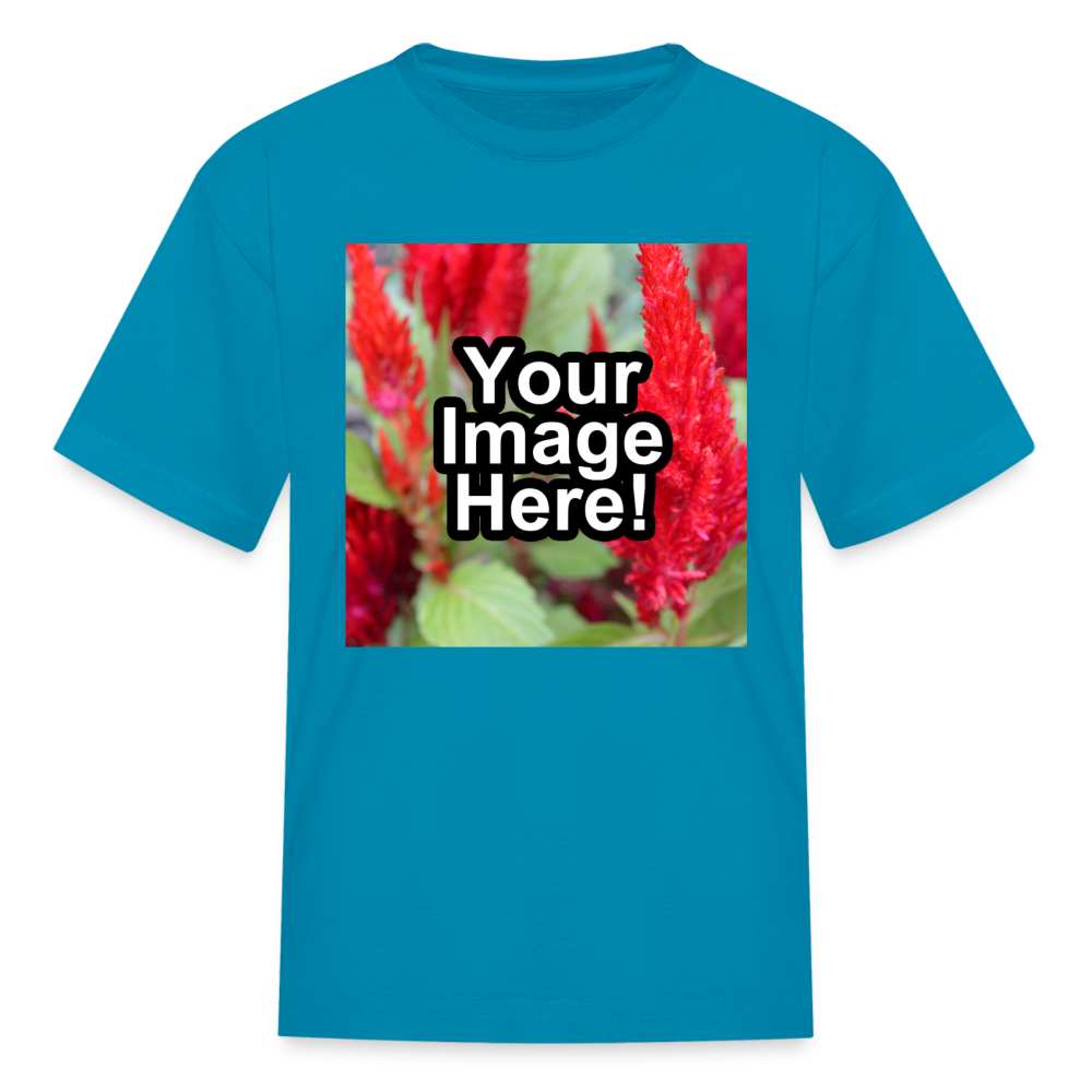 Custom Personalized Photo T-Shirt Create Your Own Kids Gift - turquoise