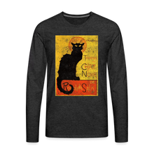 Load image into Gallery viewer, Tournee du Chat Noir Black Cat Halloween T-shirt for women long sleeve unisex - charcoal grey