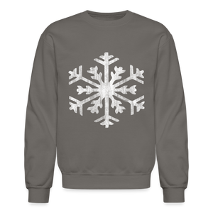 Big Giant Snowflake on Red Christmas T-Shirt - asphalt gray