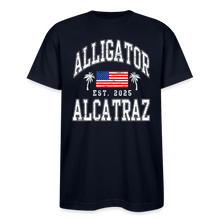 Load image into Gallery viewer, Alligator Alcatraz Est 2025 American Flag Patriotic Made in USA T-Shirt - navy