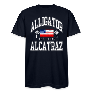 Alligator Alcatraz Est 2025 American Flag Patriotic Made in USA T-Shirt - navy