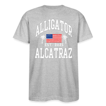 Load image into Gallery viewer, Alligator Alcatraz Est 2025 American Flag Patriotic Made in USA T-Shirt - heather gray