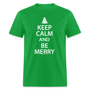 Keep Calm and Be Merry Christmas Shirt - bright green