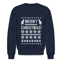 Load image into Gallery viewer, Meowy Christmas Sweater Funny Cat Sweatshirt - navy