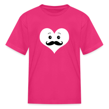 Load image into Gallery viewer, Cute Mustache Heart Valentines Day Shirt for Boys Kids Adult - fuchsia