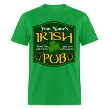 Load image into Gallery viewer, St Patricks Day Men Women Personalized Name Irish Pub T-Shirt - bright green