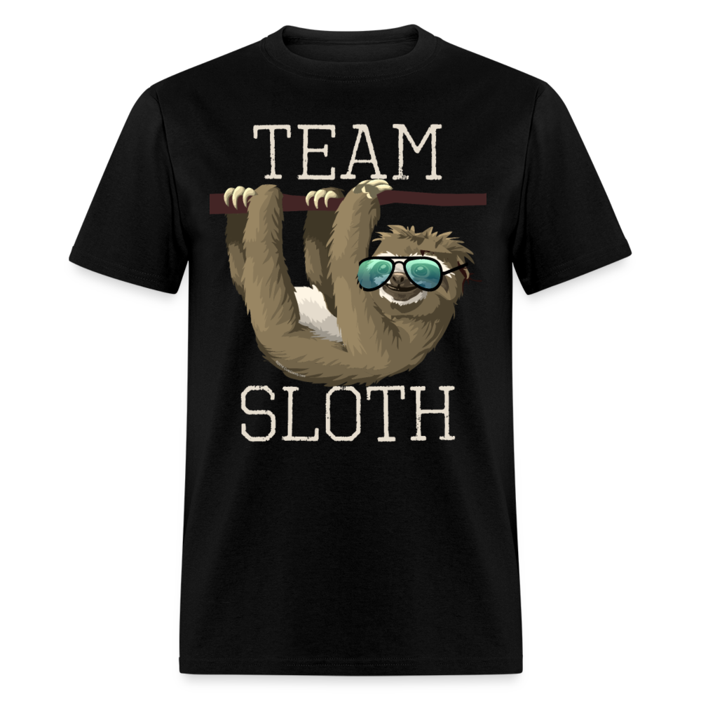 Team Sloth Funny Animal Sunglasses Cute T-Shirt - black