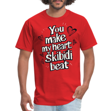 Load image into Gallery viewer, Skibidi Valentines Day Heart Funny Boy Teen Girl Guy Teacher T-Shirt - red