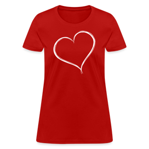 Cute Red Heart Outline Valentines Day Shirt - red