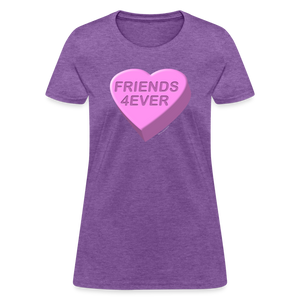 Cute Candy Heart Best Friends 4Ever Valentines Day Shirt - purple heather