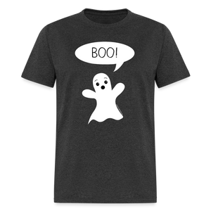 Cute Boo Ghost Halloween Shirt - heather black