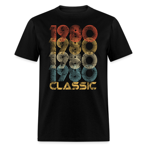 1980 shirt 45th birthday gifts for men classic tshirt - black