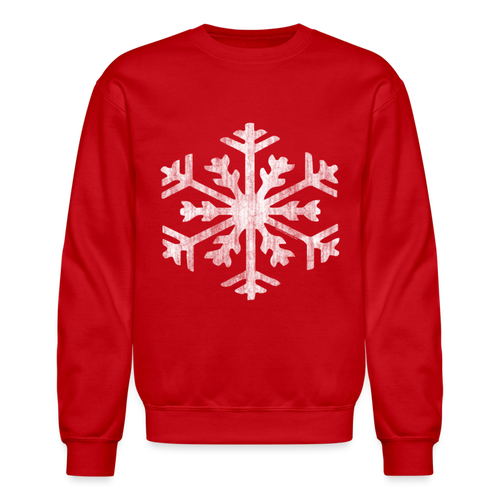 Big Giant Snowflake on Red Christmas T-Shirt - red