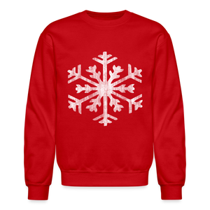 Big Giant Snowflake on Red Christmas T-Shirt - red