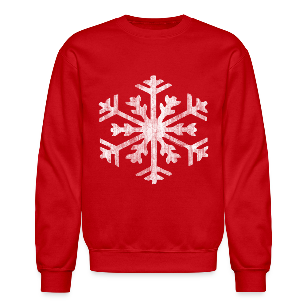 Big Giant Snowflake on Red Christmas T-Shirt - red