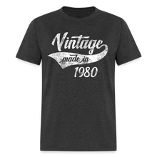 Load image into Gallery viewer, Birthday Vintage 1980 Funny 40th Birthday Swash T-Shirt - heather black