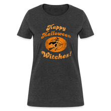 Load image into Gallery viewer, Happy Halloween Witches Cute Womens Vintage T-Shirt - heather black