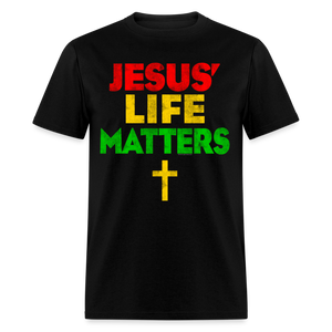 Jesus Life Matters Black Lives Christian Cross T-shirt - black