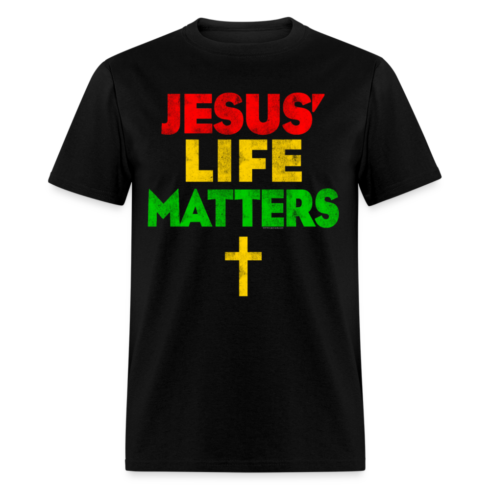 Jesus Life Matters Black Lives Christian Cross T-shirt - black