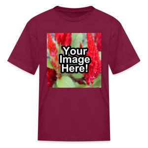 Custom Personalized Photo T-Shirt Create Your Own Kids Gift - burgundy