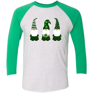 St Patricks Day Gnomes Cozy Unisex Long Sleeve Green/Gray Shirt Men Women Adult