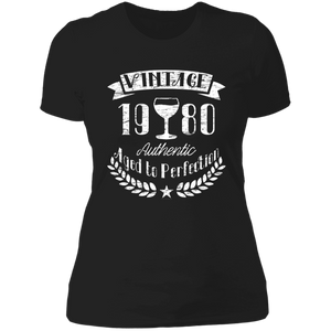 Womens Birthday 1980 Vintage Wine 80s T Shirt