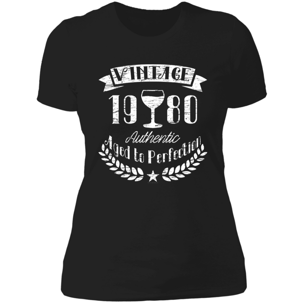 Womens Birthday 1980 Vintage Wine 80s T Shirt