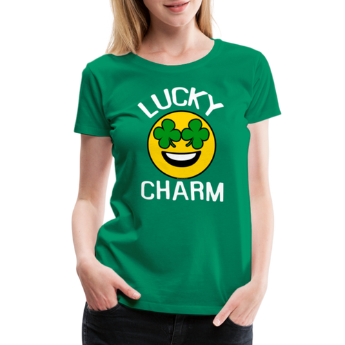 Lucky Charm Emoji Shamrock St Patrick's Day T-Shirt - kelly green