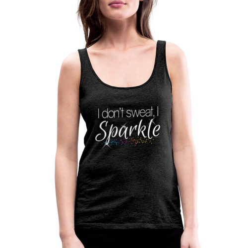 Women's I Dont Sweat I Sparkle Funny Workout Gym Fitness Womens Tank - charcoal grey