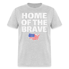 Load image into Gallery viewer, Home of the Brave USA Patriotic T-Shirt Free Shipping - heather gray