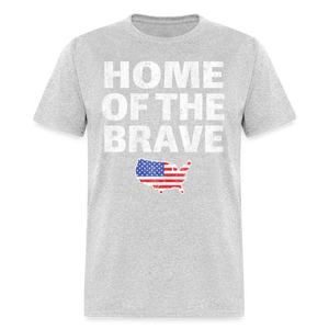 Home of the Brave USA Patriotic T-Shirt Free Shipping - heather gray