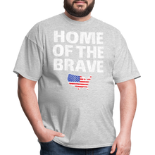 Load image into Gallery viewer, Home of the Brave USA Patriotic T-Shirt Free Shipping - heather gray