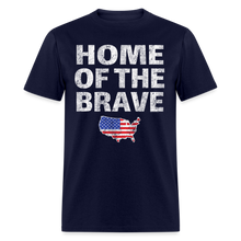 Load image into Gallery viewer, Home of the Brave USA Patriotic T-Shirt Free Shipping - navy