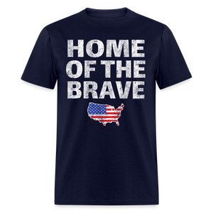 Home of the Brave USA Patriotic T-Shirt Free Shipping - navy