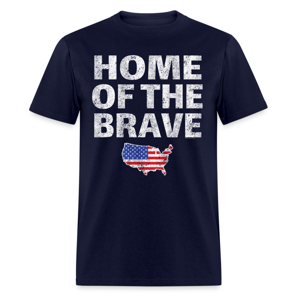 Home of the Brave USA Patriotic T-Shirt Free Shipping - navy